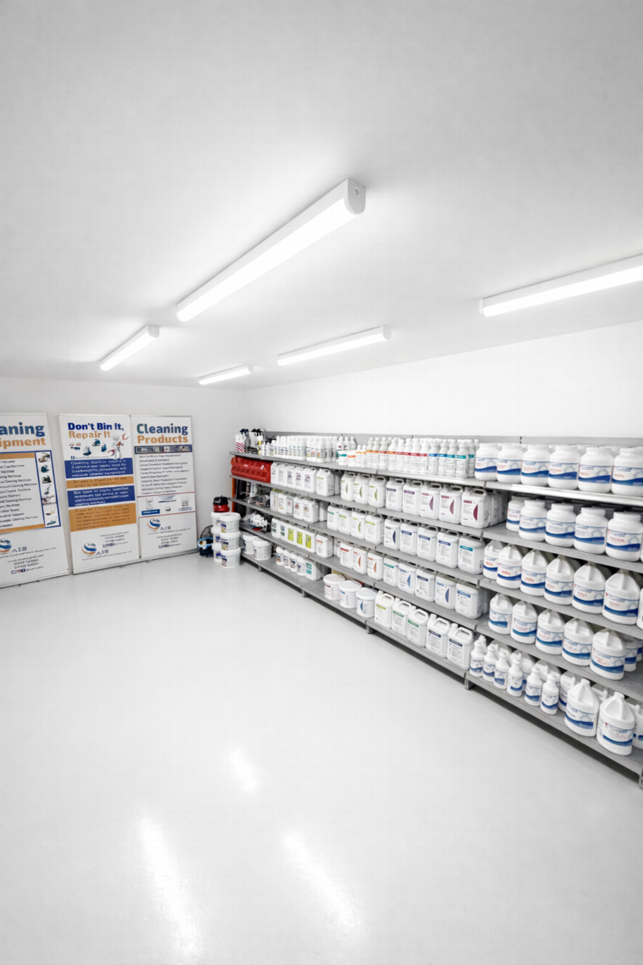 Cleaning Supplies selling Carpet Cleaning Solutions and Cleaning Machine Repairs showroom of cleaning chemicals and cleaning products
